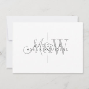 Carte De Correspondance Script et série minimaliste de monogramme en coupl