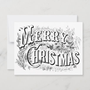Carte De Correspondance Script Joyeux Noël Joyeux Noël Couleur moi vintage