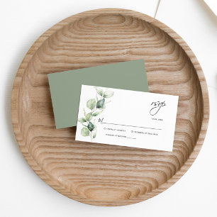 Carte De Correspondance Script Mariage Eucalyptus Greenery RSVP