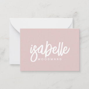 Carte De Correspondance Script minimaliste moderne Monogramme Dusty rose