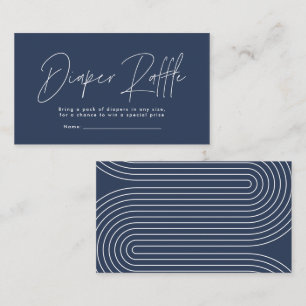 Carte De Correspondance Script moderne marine bleu baby shower tombole de 