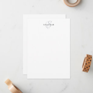 Carte De Correspondance Script moderne personnalisé élégant Monogramme ble