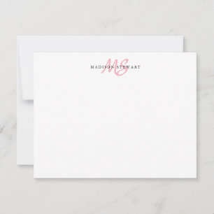 Carte De Correspondance Script Pinceau Design Moderne Pinceau Blush Pink M