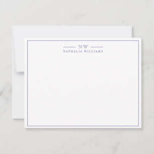 Carte De Correspondance Script with Border monogram