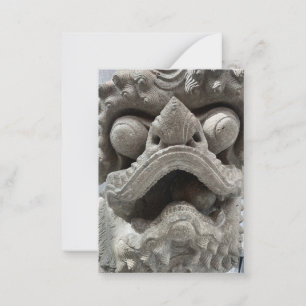 Carte De Correspondance Sculpture de roche en granit Foo Dog Dragon chinoi