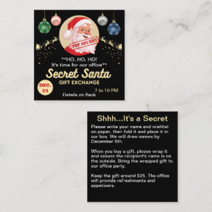 Carte De Correspondance Secret Père Noël Cadeau Exchange Black Party SM In