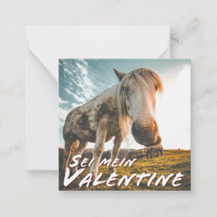 Carte De Correspondance Sei mein Valentin mit schauenden Pferd