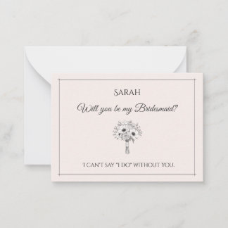 Carte De Correspondance Seras-tu ma demoiselle d'honneur | Élégant Minimal