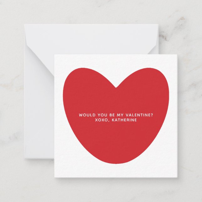 Carte De Correspondance Seriez-vous ma Saint-Valentin ? (Devant)