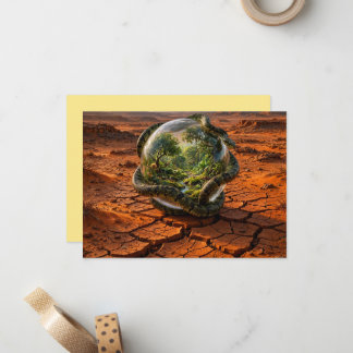 Carte De Correspondance Serpent & l'Orbe d'Eden Paysage Surréaliste de Rêv