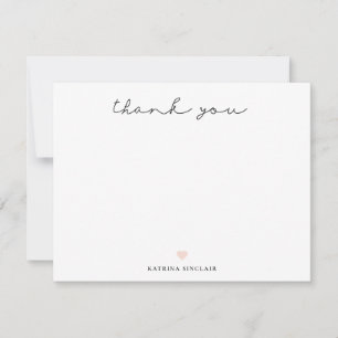 Carte De Correspondance Signature Script Merci Pétale Pink Heart