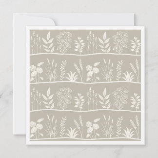 Carte De Correspondance Silhouette Botanique Minimaliste Beige Neutre Élég