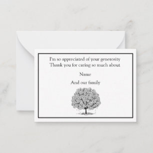 Carte De Correspondance Silhouette Sakura Feuilles après le Merci funérair