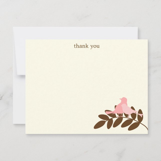 Carte De Correspondance Silhouettes de jardin plat Merci notes (Devant)