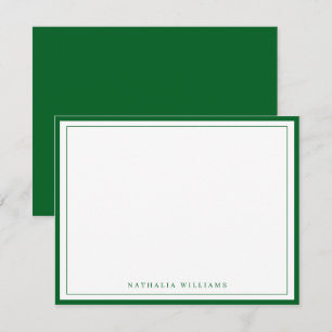 Carte De Correspondance Simple Basic Forest Green Border Stationery