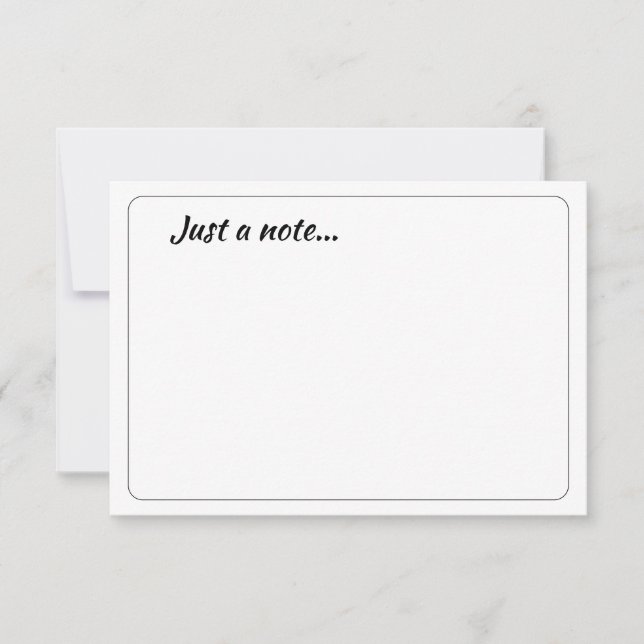 Carte De Correspondance Simple Blank Just a Note (Devant)