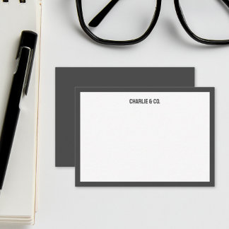 Carte De Correspondance Simple bordure noire minimaliste, personnalisation