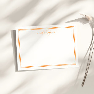Carte De Correspondance Simple Chic Minimaliste Monogramme Deux Bordures O
