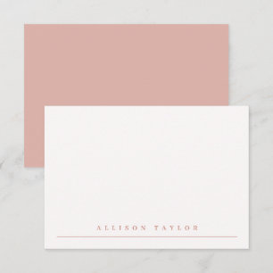 Carte De Correspondance Simple élégant Dusty Pink Nom personnalisé