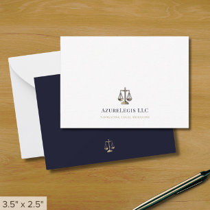 Carte De Correspondance Simple Elegant Justice Scale Legal