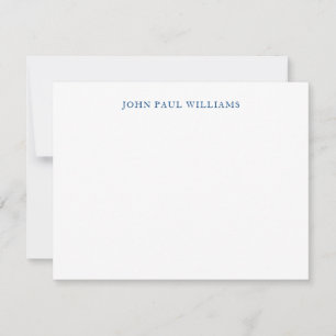 Carte De Correspondance Simple élégant professionnel classique bleu marine