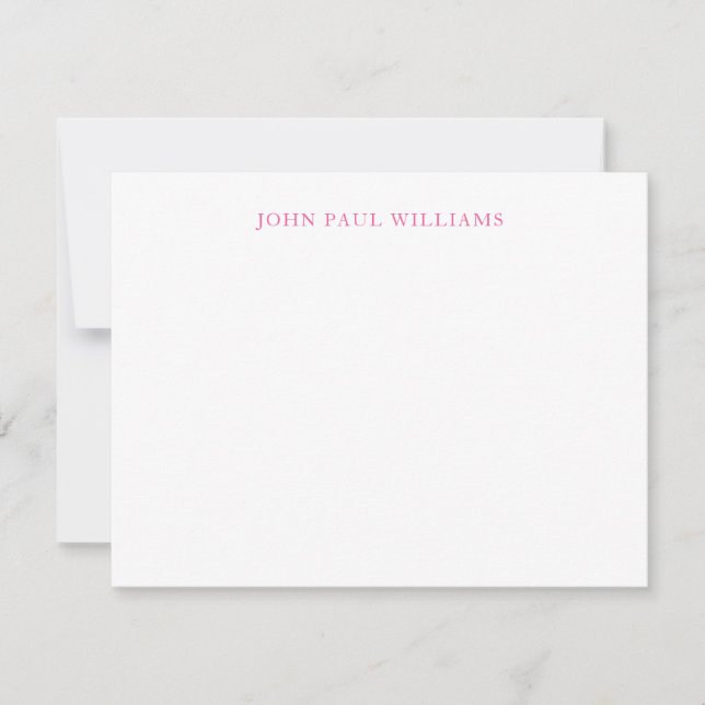 Carte De Correspondance Simple élégant professionnel classique Magenta ros (Devant)