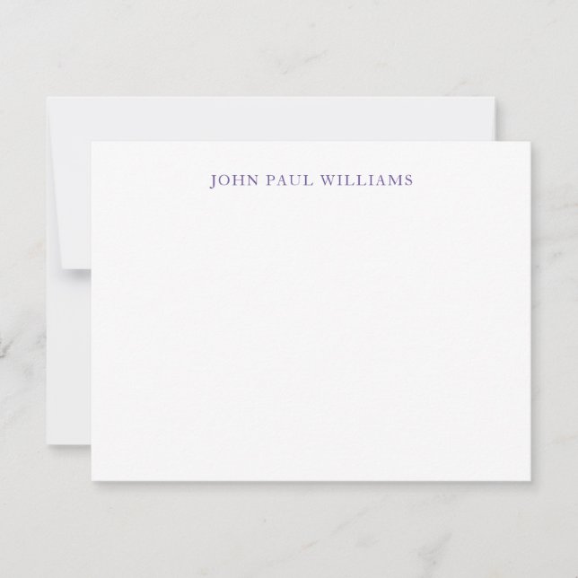 Carte De Correspondance Simple élégant professionnel classique violet viol (Devant)