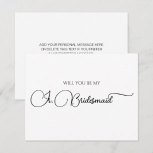 Carte De Correspondance Simple Élégant Script Junior Bridesmaid Propositio