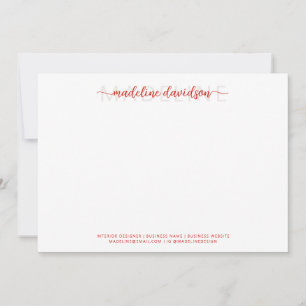 Carte De Correspondance Simple Fille Candy Rouge Nom Papier
