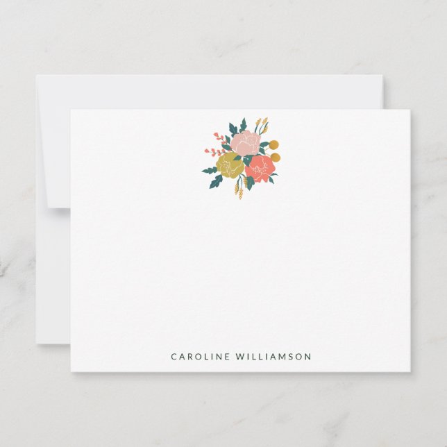 Carte De Correspondance Simple mignonne Boho Fleur Botanique Personnalisée (Devant)