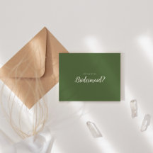 Simple Minimaliste|Dark Sage Be My Bridesmaid