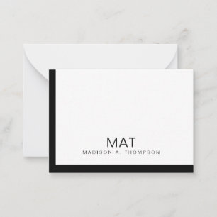 Carte De Correspondance Simple minimaliste noir blanc professionnel