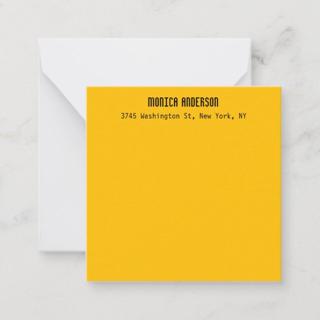 Carte De Correspondance Simple Modern Plain Professional Amber Yellow (Devant)