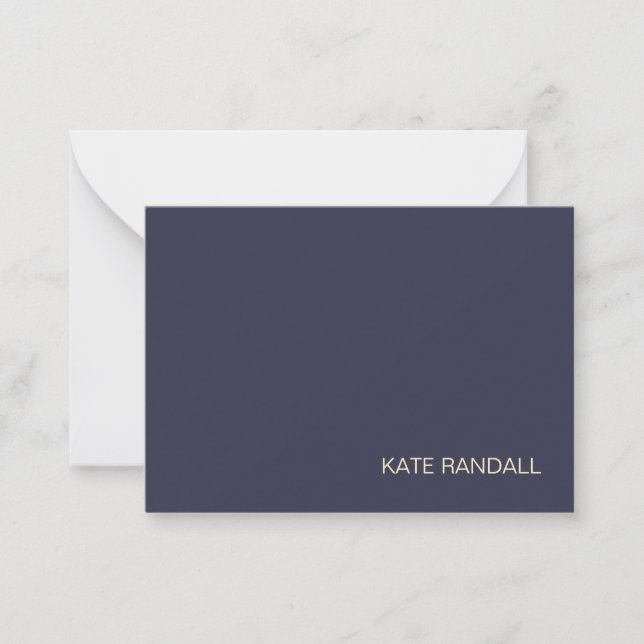 Carte De Correspondance Simple moderne bleu marine (Devant)