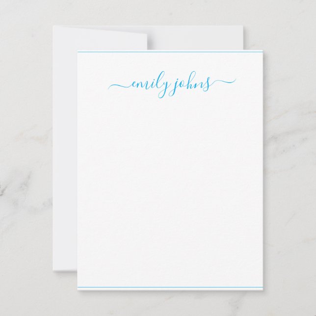 Carte De Correspondance Simple moderne bleu marine Script professionnel (Devant)