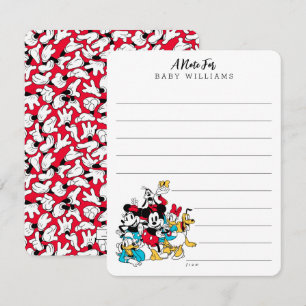 Carte De Correspondance Simple moderne Mickey et Baby shower d'amis