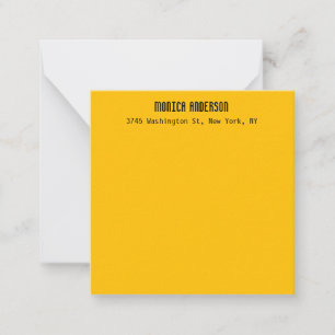 Carte De Correspondance Simple Moderne Simple Professionnel Jaune Ambre