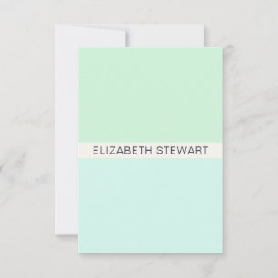Carte De Correspondance Simple Moderne Vert Menthe et Aqua Professionnel