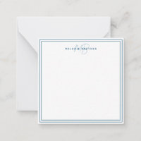 Simple Monogramme Minimaliste Bleu Turquoise Deux