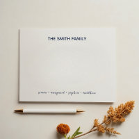 Simple Navy Blue Script Family Stationery