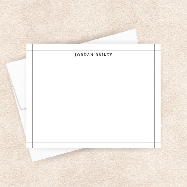 Carte De Correspondance Simple Noir Blanc Géométrique Moderne (Créateur téléchargé)