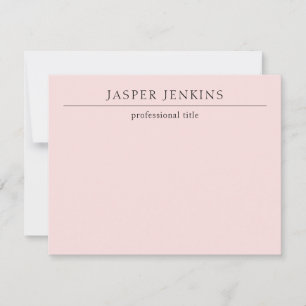 Carte De Correspondance Simple rose minimaliste moderne