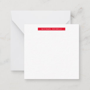 Carte De Correspondance Simple simple minimaliste élégant moderne rouge bl