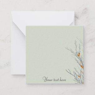 Carte De Correspondance Simple verdure vert sauge 