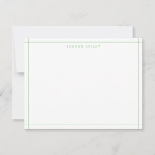 Carte De Correspondance Simple Vert Sage Géométrique Moderne Professionnel