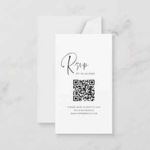 Carte De Correspondance Site Web du Mariage RSVP du code QR du budget