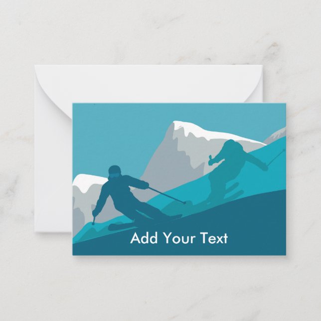 Carte De Correspondance Skieurs alpins Ski libre (Devant)