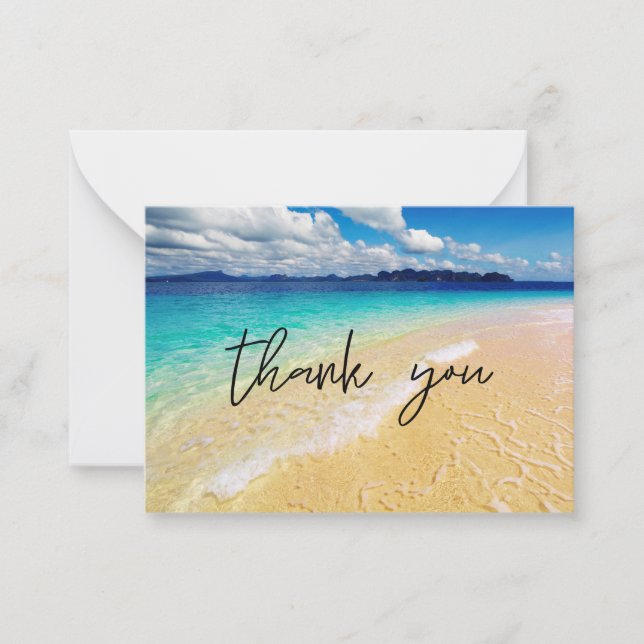Carte De Correspondance Small Beach & Ocean Merci (Devant)