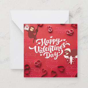 Carte De Correspondance Smooth Sloth Valentine's Day Holiday Card
