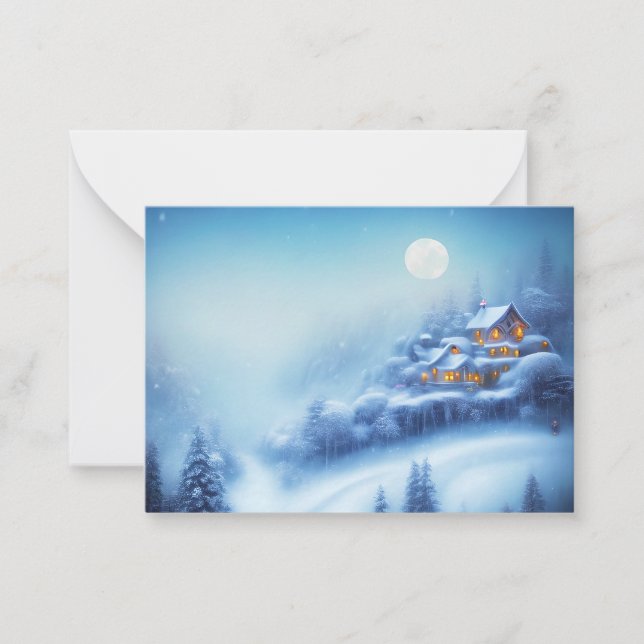 Carte De Correspondance Snowy merveilleux maison budget mini Noël (Devant)